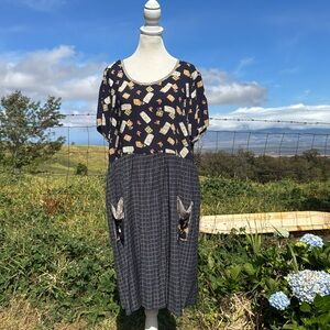 Vintage 90s Naturally Yours Hawaii Cottagecore Babyboll Trapeze Short Dress L